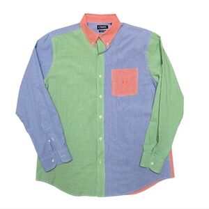 Vintage 90s Chaps Ralph Lauren Colorful Striped Mens Button Up Oxford Shirt Sz L
